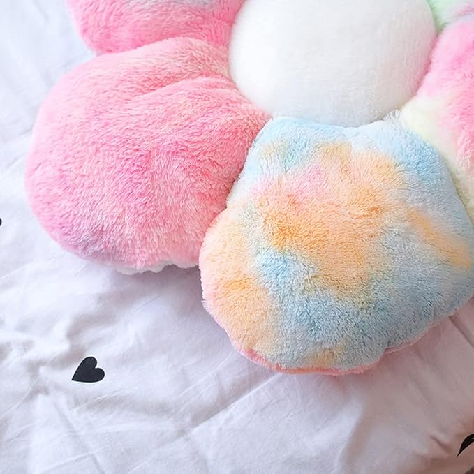 lannery Flower Plush Throw Pillows, Flower Floor Pillow Seating Cushion Toy for Reading, Room, Watching TV (19.7", Color)