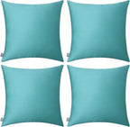 Thmyo 4-Pack 100% Cotton Comfortable Solid Decorative Throw Pillow Case Square Cushion Cover Pillowcase Sublimation Blank Pillow Covers DIY Throw Pillowcase for Sofa Bedroom(24x24 inch/ 60x60cm,Green)
