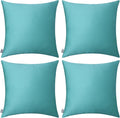 Thmyo 4-Pack 100% Cotton Comfortable Solid Decorative Throw Pillow Case Square Cushion Cover Pillowcase Sublimation Blank Pillow Covers DIY Throw Pillowcase for Sofa Bedroom(20x20 inch/ 50x50cm,Green)