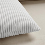 Fancy Homi 2 Packs White Long Lumbar Decorative Throw Pillow Covers 16x24 Inch for Couch Bed Sofa, Rustic Farmhouse Boho Home Decor, Soft Striped Corduroy Rectangle Accent Cushion Case 40x60 cm