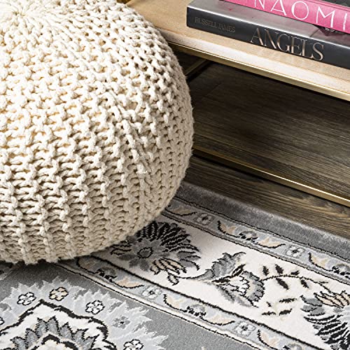 JONATHAN Y Cherie French Cottage Gray/Cream Runner Rug, 2x10, Vintage, Bohemian, Easy-Cleaning for Living Room, Bedroom, Kitchen, Pet Friendly, Non-Shedding (MDP505B-210) - color: Gray/Cream, size: 2' x 10' (Runner)