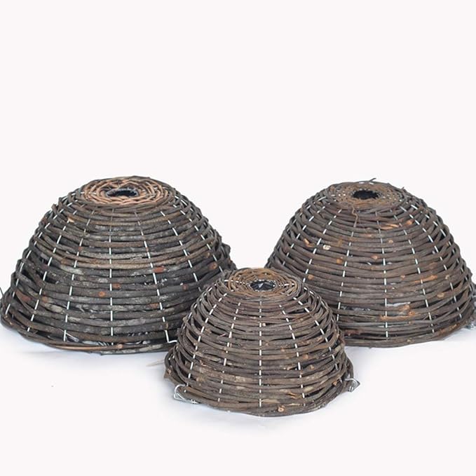 Rattan Hanging Basket for Plants Seagrass Hanging Planters Indoor Outdoor Plant Flower Hanging Pots Woven Straw Planter Ceiling Flower Pots for Decoration 2pcs