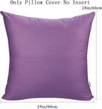 4-Pack 100% Cotton Comfortable Solid Decorative Throw Pillow Case,Thmyo Square Cushion Cover Pillowcase Sublimation Blank Pillow Covers DIY Throw Pillowcase for Sofa Couch(24x24 inch/ 60x60cm,Purple)