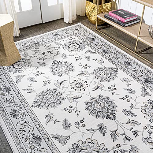 JONATHAN Y Cherie French Cottage Cream/Light Gray Indoor Area Rug, 8x10, Vintage, Bohemian, Easy-Cleaning for Living Room, Bedroom, Kitchen, Pet Friendly, Non-Shedding (MDP505F-8) - color: Cream/Light Gray, size: 7'9" x 10' (Rectangular)