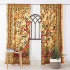 Popular Handicrafts Indian Hippie Bohemian Beautiful Tree of Life Tie Dye Mandala Curtain Panels Green - color: Yellow, size: 38"W x 83"L (Pack of 2)