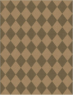 Lessymo Checkered Area Rugs 5x7 for Living Room, Washable Easy Jute Rug for Outdoor Patio Backyard Dining Room Bedroom, Non Slip Farmhouse Natural Indoor Outdoor Carpet, Diamond Brown/Beige