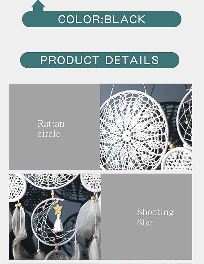 5 Pack Moon Phase Dreamcatcher Set Boho Wall Decor, Boho Macrame Wall Hanging Dream Catchers, for Home, Bedroom, Living Room, Witchy Gifts (Pink)