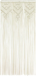 IOWER Macrame Wall Hanging Ivory Handmade Window Curtain Boho Geometric Curtains Woven Panel for Windows Door Curtains Room Divider Soft Light Filtering 35" W x 70" L Décor