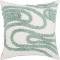vctops Boho Decorative Throw Pillow Cover Cotton Tufted Woven Cushion Cover for Couch Sofa Bed (Green A,18"x18")