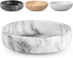 Marble Decorative Bowl - 7.5" White/Grey Solid Marble Centerpiece - Handmade Stone Fruit Bowl - Catch-All or Key Bowl for Kitchen - Modern Minimalist Decor