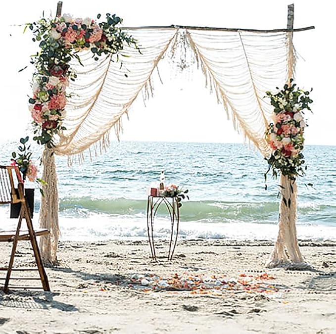 Macrame Curtain Room Divider Doorway CurtainBoho Curtain Doorway Window Wall Decor Fiber Yarn Art Craftsmanship Bedroom Wedding Backdrop Headboard Décor 41" W x 75" L(1 Panel)