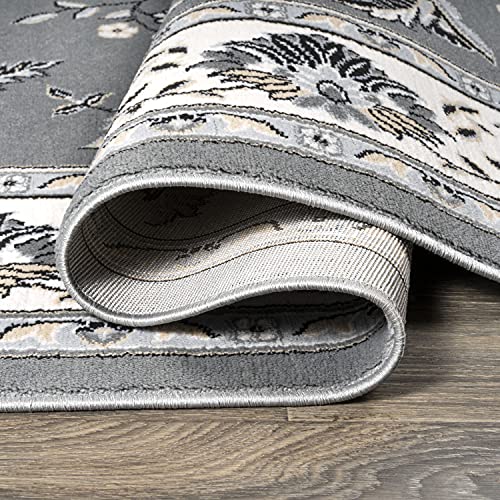 JONATHAN Y Cherie French Cottage Gray/Cream Runner Rug, 2x8, Vintage, Bohemian, Easy-Cleaning for Living Room, Bedroom, Kitchen, Pet Friendly, Non-Shedding (MDP505B-28) - color: Gray/Cream, size: 2' x 8' (Runner)