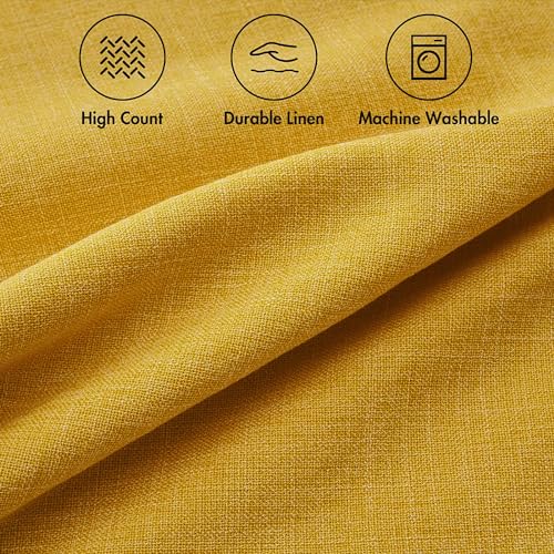 MIULEE Pack of 2 Decorative Linen Burlap Textured Pillow Covers Farmhouse Boho Accent Pillowcases Spring Home Decor for Couch Sofa Bedroom Living Room 18x18 Inch Bright Yellow - color: Bright Yellow, size: 18" x 18" (Pack of 2)