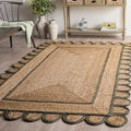 SAFAVIEH Area Rug 4x6 - Natural Fiber Collection - Natural & Olive, Handmade Jute, Ideal for Living Room, Bedroom, Dining Space (NFB125X) - color: Natural/Olive, size: 4' x 6' (Rectangular)