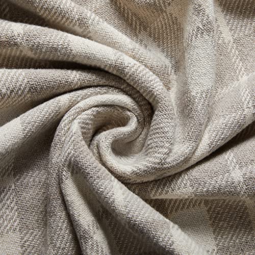 Americanflat 50x60 Throw Blanket - Soft and Breathable Cotton Throw Blanket for Couch, Bed, Chair - Decorative Blankets Perfect for Home, Office, or Outdoor Use - Cream and Beige Plaid Design - color: Cream Beige Plaid