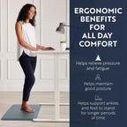 KANGAROO Thick Ergonomic Anti Fatigue Mats for Kitchen Floor, Cushioned Standing Office Desk Mat, Waterproof Scratch Resistant Topside, Supportive All Day Comfort Padded Foam Rugs, 20x32, Charcoal