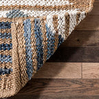 nuLOOM Hand Braided Marla Denim And Jute Diamonds Area Rug, 5x8, Off-white - color: Marla Off-white, size: 5' x 8' (Rectangular)