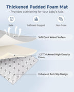 SEPARO Thick Baby Play Mat for Floor,50 x 50 Playpen Mat,Tummy Time Foam Mats,Ultra Soft Support & Plush Feel,Easy Care with Non-Slip Cushioned for Infant,Kids and Toddler Crawling,Grey