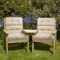 Magpie Fabrics Indoor Outdoor Tufted High Back Chair Cushion Set of 2, Waterproof All-Weather Deep Seating Rocking Chair Patio Chaise Lounge Sun Lounger Chair Cushions(Recycled Cream White) - color: Recycled Cream White