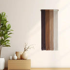 TANNCOY Boho Long Tapestry Unique Macrame Wall Decor Art Hanging Fabric Headboard Traditional Handmade Tie-Dye for Living Room, Bedroom, Home, Brown, 40" L x 15.75" W
