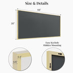 55"x30" Gold Bathroom Mirror for Vanity, Metal Framed Large Wall Mirror, Oversized Horizontal/Vertical Rectangular Mirror Over Sink, Modern Luxe Decor