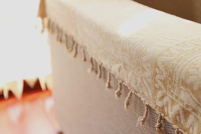 AIVIA Boho Throw Blanket, Chenille Jacquard Bohemian Chair Recliner Furniture Cover Aztec Hippie Throws Loveseat Sofa Blankets (Tan Beige Cream Vintage, 60" x 75")