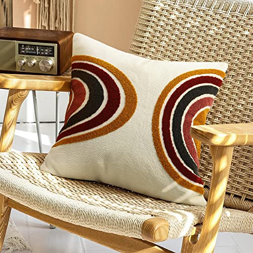 Merrycolor Boho Abstract Throw Pillow Covers 20x20 Tufted Sun Pillow Covers Colorful Mid Century Modern Pillow Covers Boho Pillows Decorative Throw Pillow Case for Bed Couch Living Room,1PC - color: Sun, size: 20" x 20" (Pack of 1)