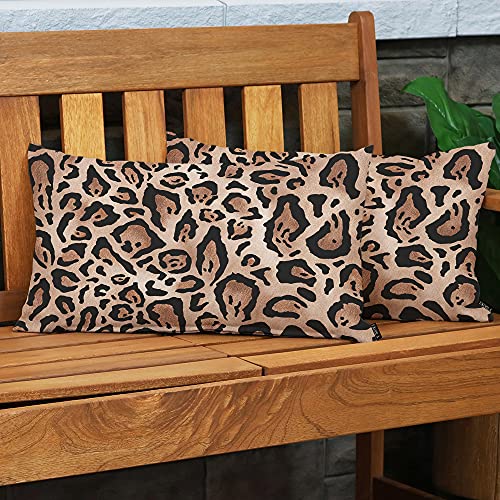 EKOBLA Leopard Skin Throw Pillow Case Cover Real Jaguar Print Brown Camouflage Cotton Linen Throw Pillow Cases Cushion Cover Sofa Home Office Rectangle Pillowcovers 12x20 Inches - color: Multi-bs20, size: 20" x 12" (Pack of 1)