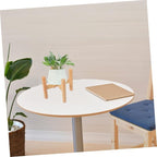 BESPORTBLE 2pcs Wide-use Plant Stand Holder Rustic Design Solid Wood Flower Pot Rack for Boho Office Garden Decor