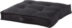 Square Tufted Floor Pillow with Removable Cover, Black, Large (40")