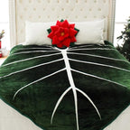Green Philosophy Co. Poinsettia Plush Throw Pillow - Christmas Red Flower Shaped Accent Cushion | Unique Christmas Decor & Gift