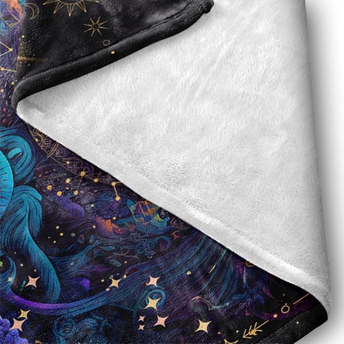 Black Purple Moon Star Hippie Blankets and Throws Boho Celestial Chair Recliner Cover Bed Spread Hippies Bedding Room Decor Aesthetic Throws for Couch Bed Sofa Hippy Gifts for Women 60"x80"