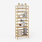 Bamboo Rack, Adjustable Bamboo Shelf, Stand Utility Storage Shelf Multifunctional Bathroom Kitchen Living Room Holder Plant Flower Stand (6-Tier)