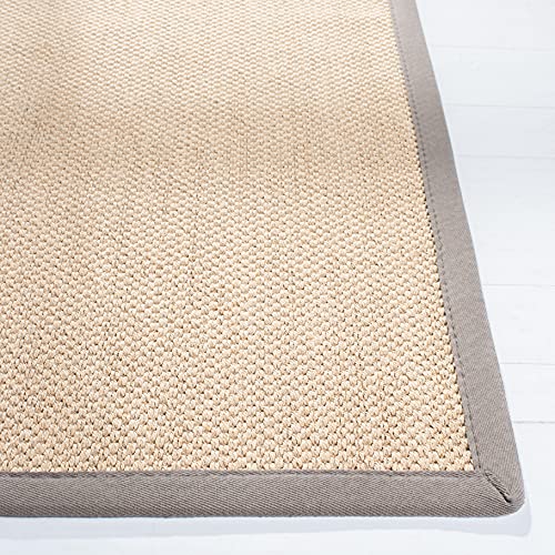 SAFAVIEH Area Rug 2x3 - Natural Fiber Collection - Maize & Grey, Sisal, Woven Design with Border (NF141G) - color: Maize/Grey, size: 2' x 3' (Rectangular)
