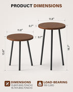 Plant Stand Indoor 2 Pack: Plant Table 14''&20'' Wooden & Metel Heavy Duty Stands for Flower Lovers - Mid Century Modern Design Stool for Bedroom/Living Room/Patio/Garden