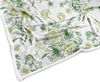 Green Floral Throw Blanket, Botanical Floral Blanket, Soft, Flannel, Warm, Boho Floral Bed Blanket All Season Floral Throw Blanket for Couch Bedroom Living Room 60X70 Inch