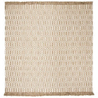 SAFAVIEH Natural Fiber Collection Area Rug - 7' Square, Natural & Ivory, Handmade Boho Farmhouse Fringe Jute, Ideal for High Traffic Areas in Living Room, Bedroom (NF184A) - size: 7' x 7' (Square)