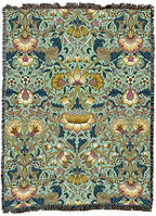 Pure Country Weavers William Morris Lodden Moss Blanket - Arts & Crafts - Gift Tapestry Throw Woven from Cotton - Made in the USA (72x54) - color: Moss, size: Large