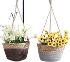 Garden Hanging Planter Storage Basket Jute Rope Woven Indoor Outdoor Flower Pot Holder Plant Hangers Home Decor