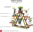 Wood Plant Stand Indoor, 6 Tiered Plant Shelf for Multiple Plants RackTriangle , A Shape Corner Flower Pot Holder for Windowsill Patio Balcony Garden Living Room (Retro,Wooden)