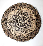 32" Black Gold Mandala Barmeri Large Floor Pillow Cover Cushion Meditation Seating Ottoman Throw Cover Hippie Decorative Zipped Bohemian Pouf Ottoman Poufs, Pom Pom Pillow Cases - size: 32" x 32" (Pack of 1), style: Bohemian