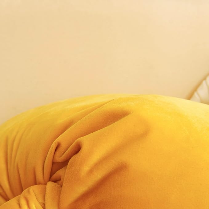 2 Pack Soft Velvet Couch Throw Pillow Covers 20x20 Inch for Sofa Living Room Bedroom (Yellow)