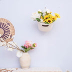 JJSQ 2pack Hanging Baskets Small Wall Hanging Storage Basket Round Woven Rope Wall Oganzier Decor for Flower Plants, Key Storage White 7.8 x 7 inches