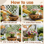 Metal 10 inch Round Planter, 4 Pack Hanging Wire Basket with Coco Fiber Liners for Outdoor Plants, Garden, Patio, Deck, Porch - size: 10 Inch, style: Butterfly
