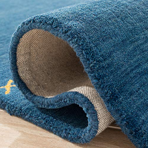 SAFAVIEH Himalaya Collection Runner Rug - 2'3" x 6', Blue, Handmade Boho Tribal Wool, Ideal for High Traffic Areas in Living Room, Bedroom (HIM563M) - color: Blue, size: 2'3" x 6' (Runner)