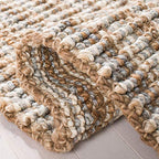 SAFAVIEH Natural Fiber Collection Runner Rug - 2'6" x 12', Grey & Natural Brown, Handmade Jute, Farmhouse Style, Chunky Textured Thick Pile (NF447K) - color: Grey/Natural, size: 2'6" x 12' (Runner)