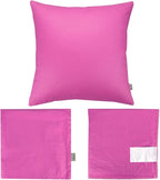 Thmyo 4-Pack 100% Cotton Comfortable Solid Decorative Throw Pillow Case, Square Cushion Cover Pillowcase Sublimation Blank Pillow Covers DIY Throw Pillowcase for Couch(22x22 inch/ 55x55cm,Rose red)