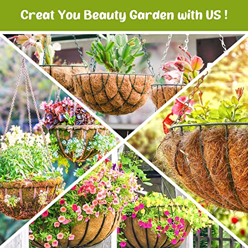 Legigo 6 Pack 10 Inch Hanging Basket Coco Liners Replacement, 100% Natural Round Coconut Coco Fiber Planter Basket Liners for Hanging Basket Flowers/Vegetables - color: 6pcs, size: 10 Inch