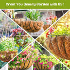 Legigo 6 Pack 10 Inch Hanging Basket Coco Liners Replacement, 100% Natural Round Coconut Coco Fiber Planter Basket Liners for Hanging Basket Flowers/Vegetables - color: 6pcs, size: 10 Inch