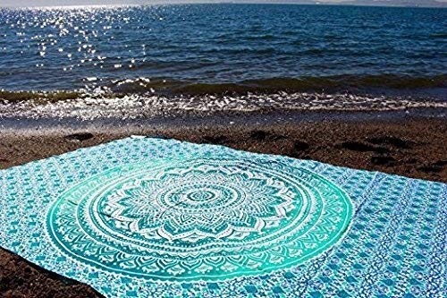 Popular Handicrafts Tapestry Wall Hanging Hippie Ombre Mandala Wall Art Bohemian Hippy Intricate Indian Tapestry 84x90 Inches (215cm x 230cm) Green - color: Green, size: 90.6"L x 84.7"W